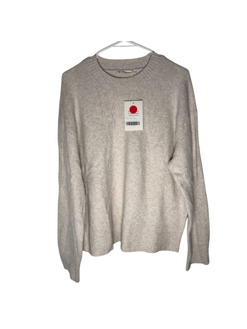 Everlane The Cocoon Crew in Plush Cotton Women's Size Large Heather Oat NWT! - Picture 2 of 6